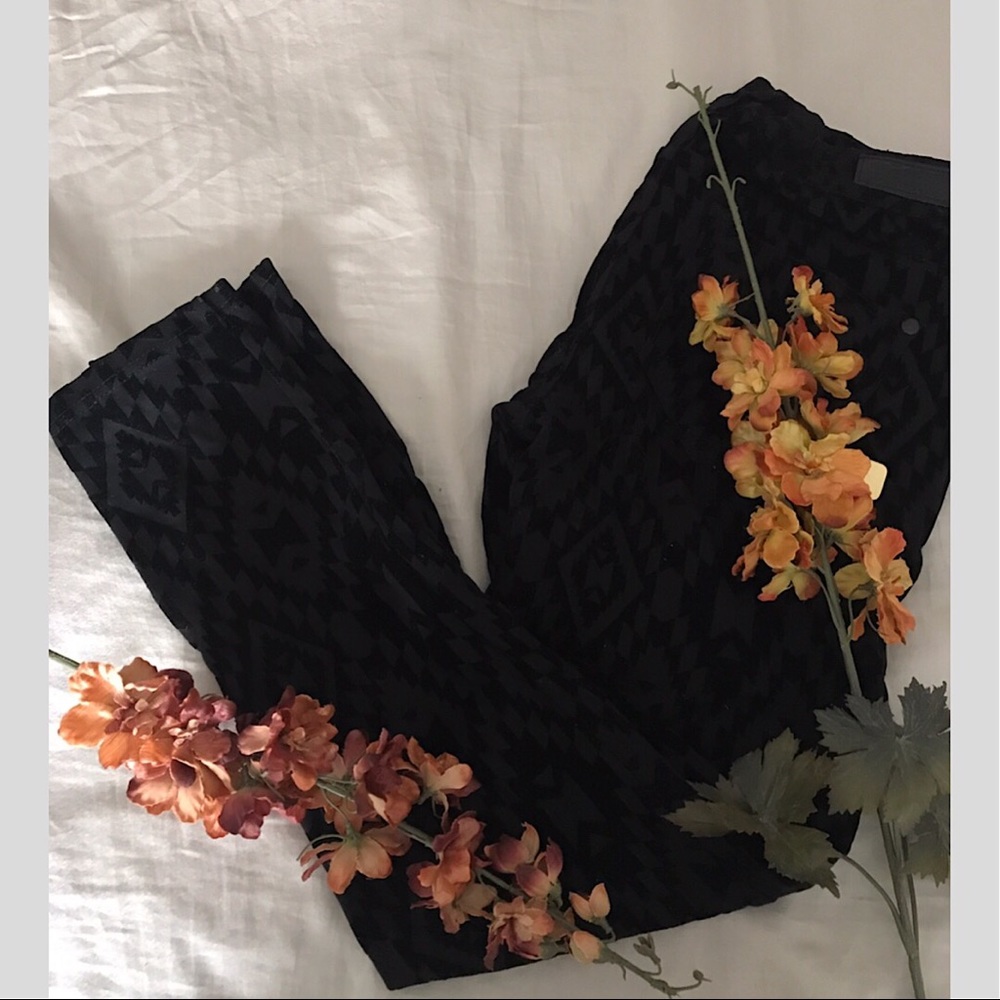 Black printed jeans